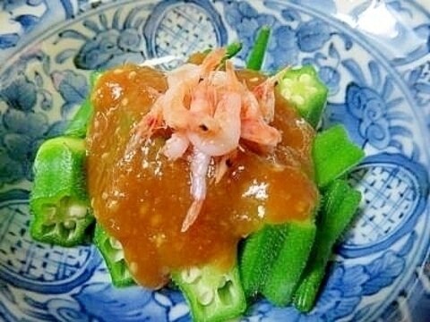 ちょっとご馳走・オクラの辛子酢味噌和え